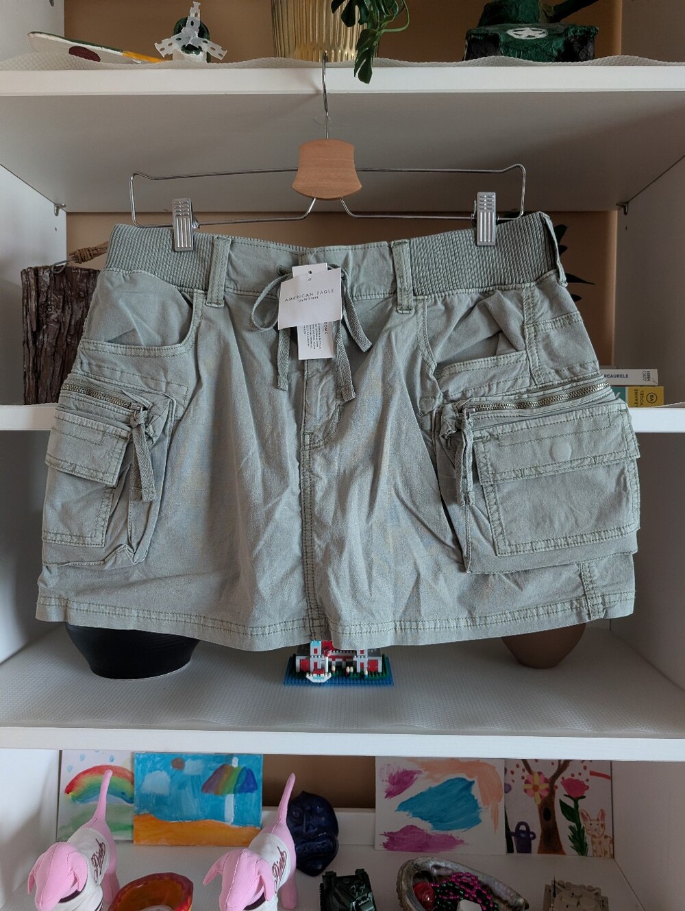 American Eagle AE Snappy Stretch High -Waisted Cargo Mini Skort